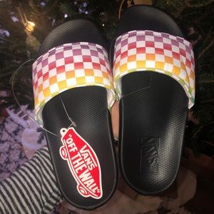 Vans rainbow slides women/girls size 4